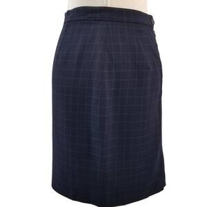 Ralph Lauren Black Cream Check Wool Skirt Lined Blue Label Vintage Nice! Size 6